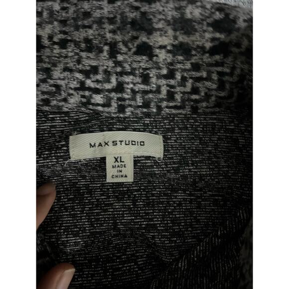 Max Studio Double Knit Houndstooth Button Down Shacket Women’s Size XL - Picture 7 of 8